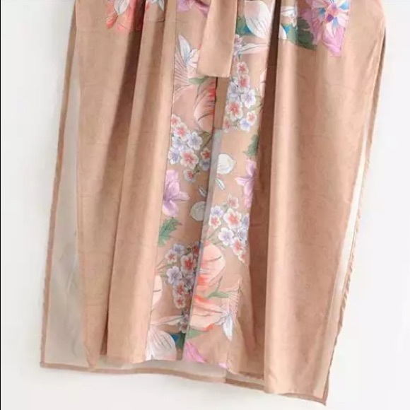 SOLD OUT Boho Gypsy Floral Peacock Open Kimono Duster Robe - Picture 9 of 12